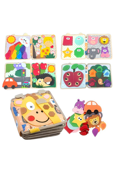 Choice3 GIRAFFE Montessori Toy Giraffe Busy Board 3D Felt Book For Fine Motor...