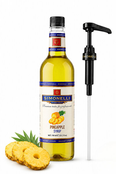 Simonelli Ananas Aromalı Kahve Şurubu 700 ml - İçecek ve Kokteyl Şurubu (Pomp...
