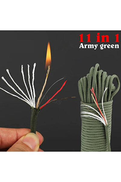 Choice1 100FT Army Green Kindling 550 33-100FT 11-Core Paracord 4mm Outdoor C...