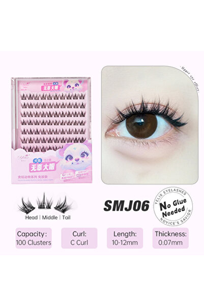 Choice6 SMJ06 Yelix DIY Clusters Eyelashes Glue-free False Eyelashes Natural ...