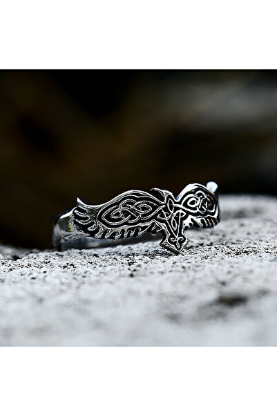 Choice 12 Style A Simple Vintage Nordic Viking Crow Ring For Men Women Punk S...