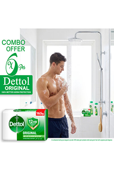 Dettol ORIGINAL ANTIBACTERIAL BAR SOAP 165g X 6 Pcs