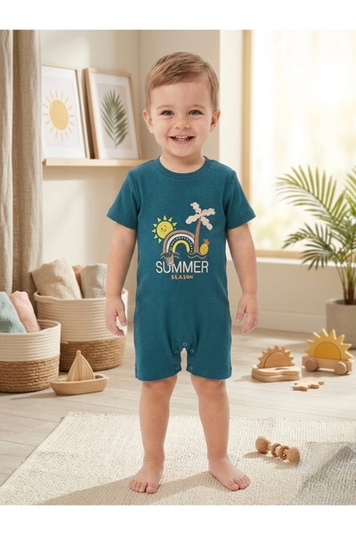 babykugu Unisex Baby Camisole Summer Printed Short Sleeve Jumpsuit