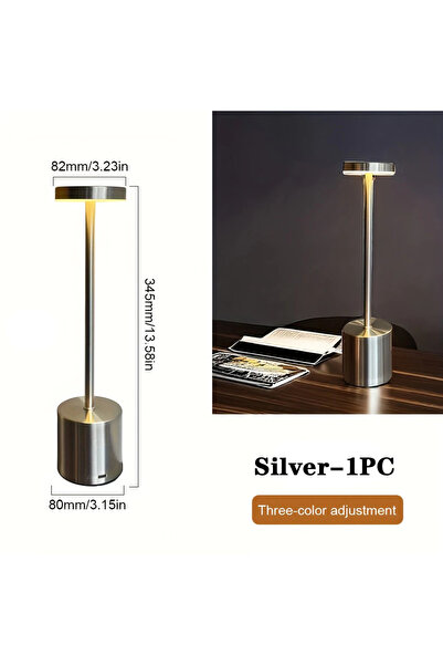 choice2 Silver Rechargeable LED Night Light Touch Table Lamp Writing Lamp Bed...