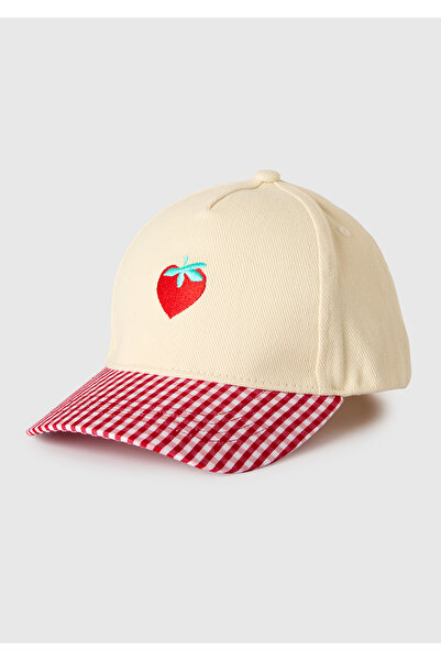 United Colors of Benetton Boy's Red Mix Contrast Visor Cap with Embroidery on...