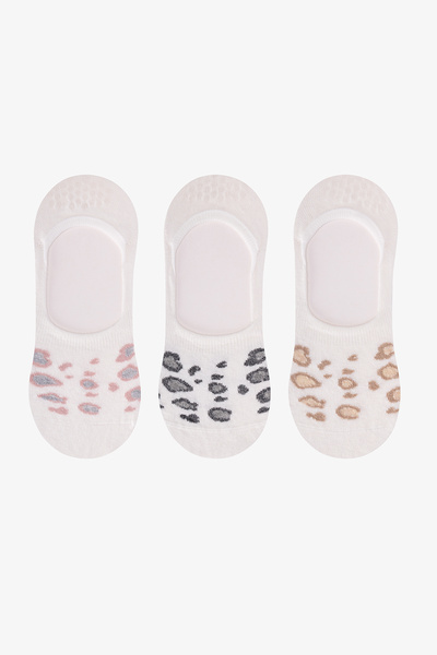 Penti Marsmelov Silvery Leopar Simli 3 Çift Babet Çorap