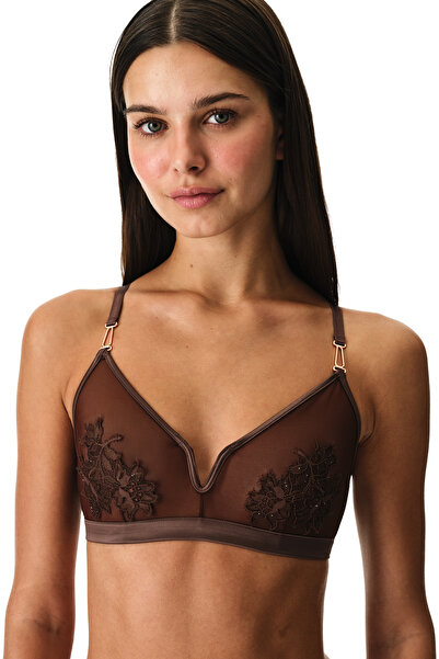 Penti Brown V Underwire Triangle Bra Without Underwire