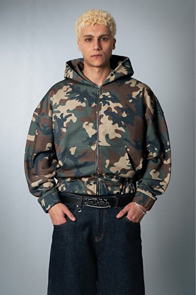 Crupt Studio Urban Warfare Erkek Crop Zip Hoodie Ceket