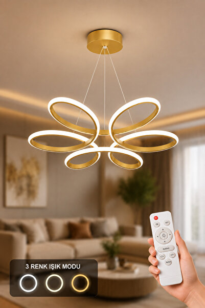Elektroyou Nipul Eskitme Sarkıt Modern Kumandalı 3 Renk Ledli Avize