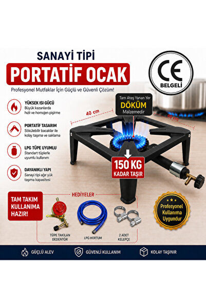 Genel Markalar SANAYİ TİPİ CANAVAR OCAK TAM TAKIM HORTUM DEDENKTÖR DAHİL CE B...