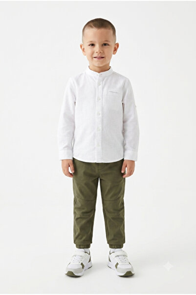 TAYO BABY Boy's White Shirt with Turn-Down Collar and Cufflinks, 100% Cotton ...