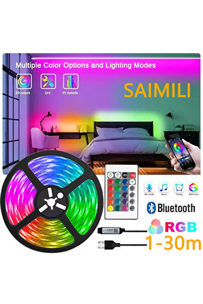 Choice 3M 1-30M USB 5V LED Strip Lights With Bluetooth 24Keys Remote Control ...