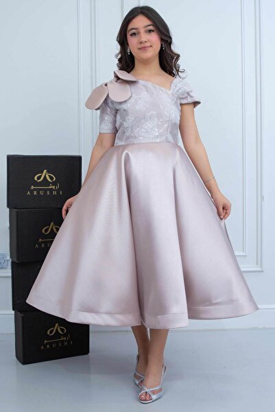 arushi Ahlam Mekado Beige Pink Dress with Myle Shoulder .. Sen Mahir Dress