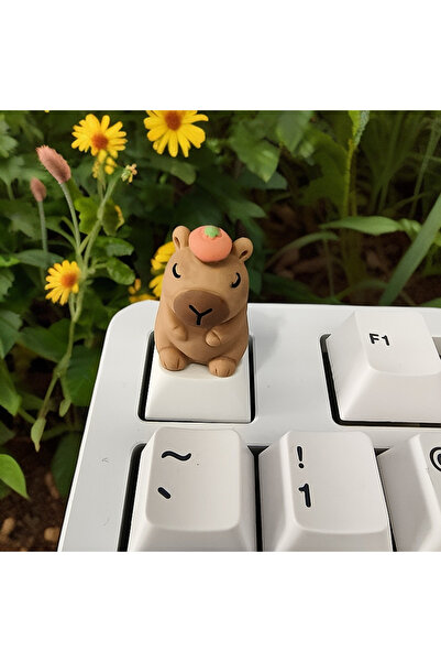 choice2 Capybara keycap A Capybara Cute Keycap Cartoon Animal Doll Custom Key...