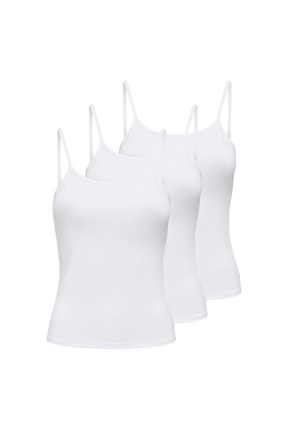 ONLY Damen Spaghetti-Top 3er Pack - ONLEA NEW SINGLET JRS, Unterhemd, Stretch