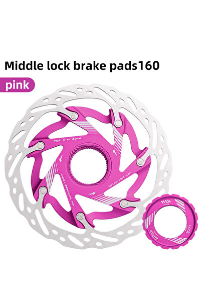 Choice 160mm Pink VXM Road Bicycle Center Lock Disc Brake Rotor Pads CNC Ligh...