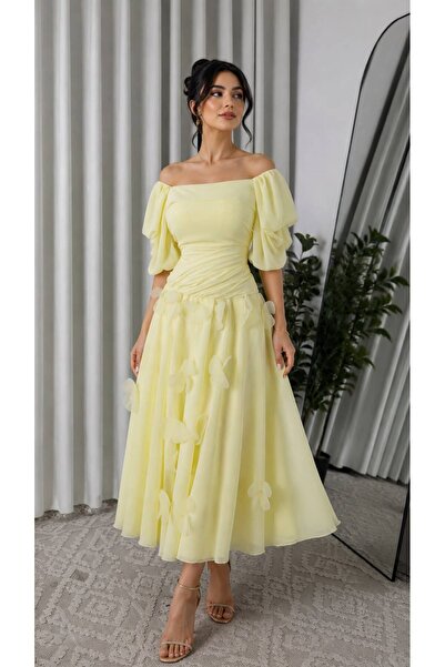 GORI FASHION فستان سهرة ليموني ميد
