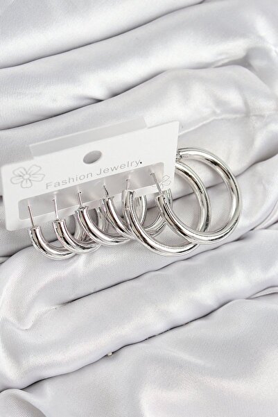 Skygo Brass Ring Model Silver Color Women's Set Earrings - Tj-Bkp11056