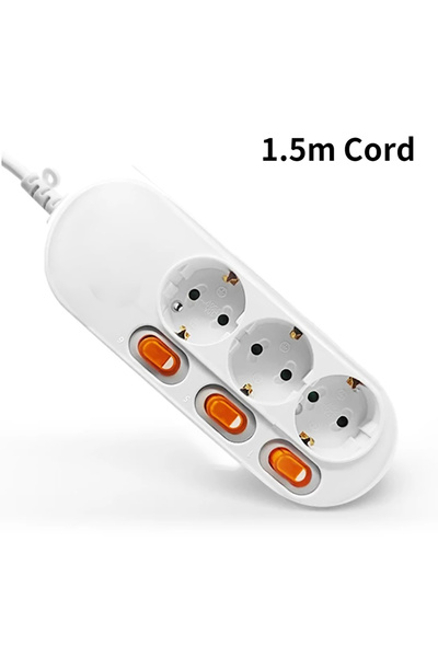 Choice EU Plug Sockets PS176-EU-3 Outlets Power Strip Surge Protection EU Plu...