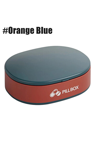 choice2 Orange Blue 6 Compartments Travel Pill Organizer,Daily Small Pill Cas...