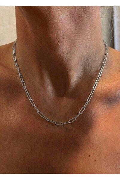 KİLİGİSTANBUL Unisex Steel Clip Necklace 44 cm