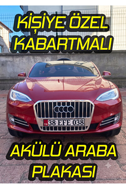 OXEROM Kişiye Özel Akülü Araba Plakası Özel Plaka 2 Adet