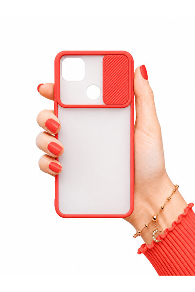 noktaks Xiaomi Redmi 9c Kılıf Kamera Sürgü Mat Arka Yüzey Renkli Çerçeve Lens...