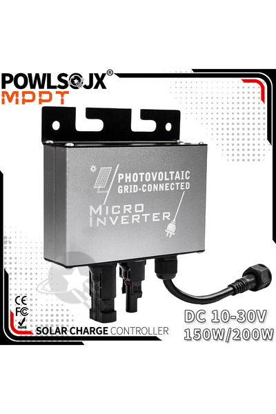 Choice 10-30V 180 - 265VAC 150W POWLSOJX Mini Solar Micro Grid-Tie Inverter D...