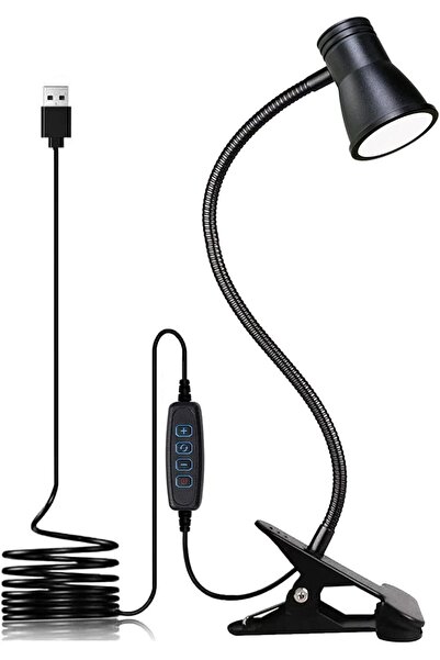 Choice Black 3Colors Horn Type LED Desk Lamp With Clamp Base Adjustable Goose...