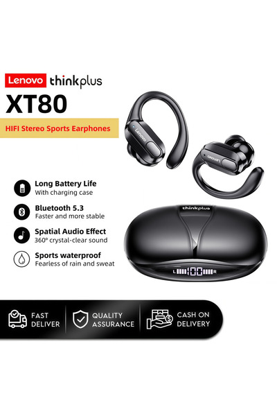 choice2 Lenovo XT80 Black XT80 Wireless Bluetooth Earphones Hi-Fi Stereo Soun...