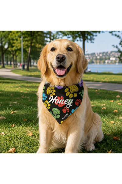 PATİMİO Isme Özel Kedi Ve Köpek Paws Tasma Fular Bandana