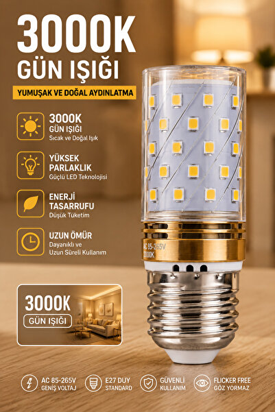 VENON LED GÜNIŞIĞI AMPUL E 27 MISIR 12 W 3000 K Mısır Led Ampul