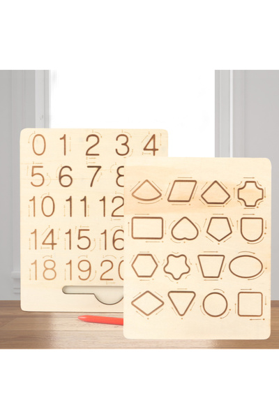 Choice NB155C2 Children Writing Practice Wooden Alphabet Board Alphanumeric H...