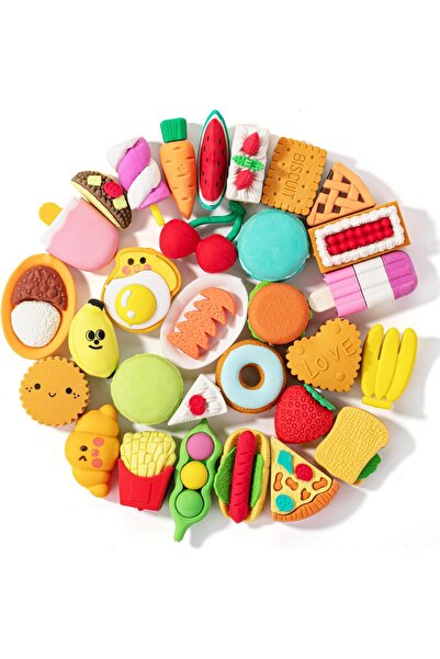 Choice 30PCS 3D Food Erasers Dessert Pencil Erasers Bulk Puzzle Eraser Gifts ...