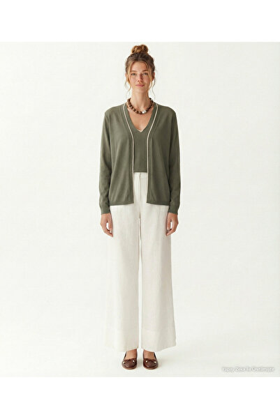 Yargıcı Regular V-Neck Long Sleeve Cardigan