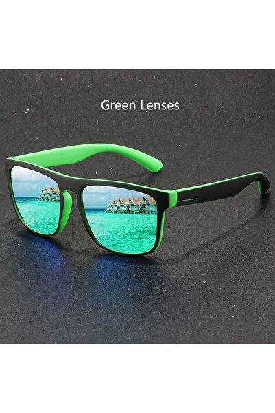 Choice1 GreenLenses Fashion Square Sunglasses Men Women Driving Fishing Hikin...