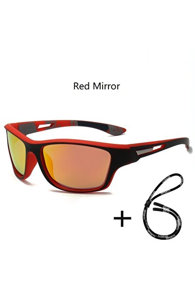 Choice Chain-D557Red Mirror Fashion Sports Sunglasses With Chain Men Women Br...