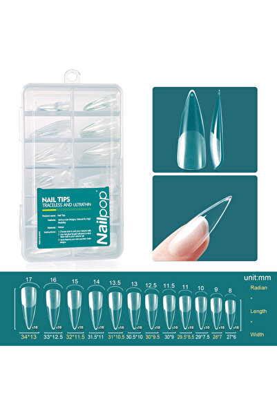 Choice L-Stiletto 120 Nailpop Soft Gel Tips for Nails Acrylic Material Medium...