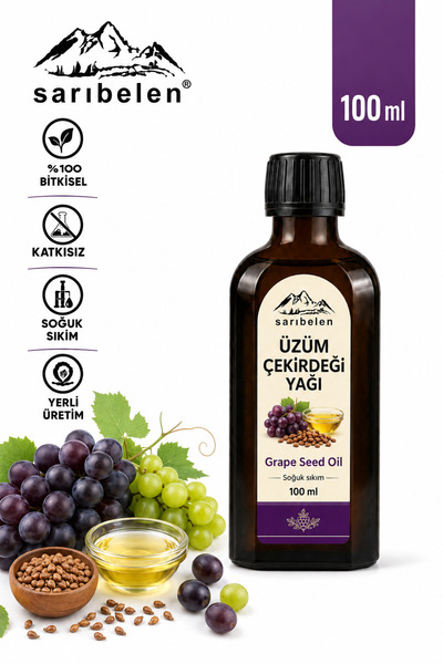 sarıbelen Üzüm Çekirdeği Yağı 100 ml | Soğuk Sıkım %100 Saf