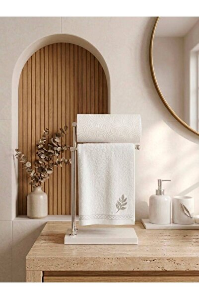 THK STORE Mermer Ayaklı Metal Banyo El Havluluk Kağıt Havluluk Standı