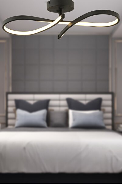 Apliqa Vetto Siyah 38 Watt Plafonyer 3 Renkli Ledli Modern Mutfak Banyo Led S...