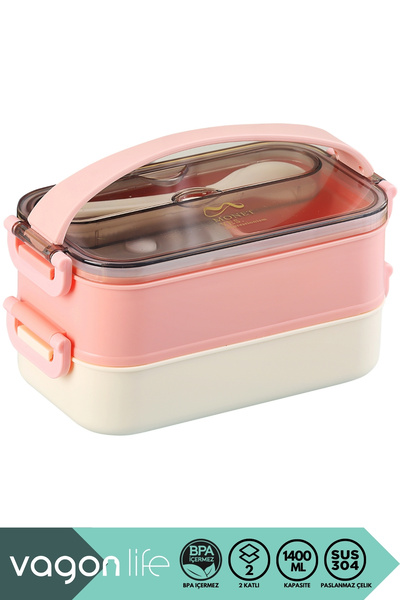Vagonlife Bento 1200ml Lunchbox New Collection 2-Layer Steel Lunchbox Lunch Box