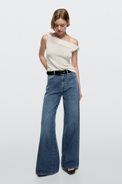 Massimo Dutti Yüksek bel geniş paça jean