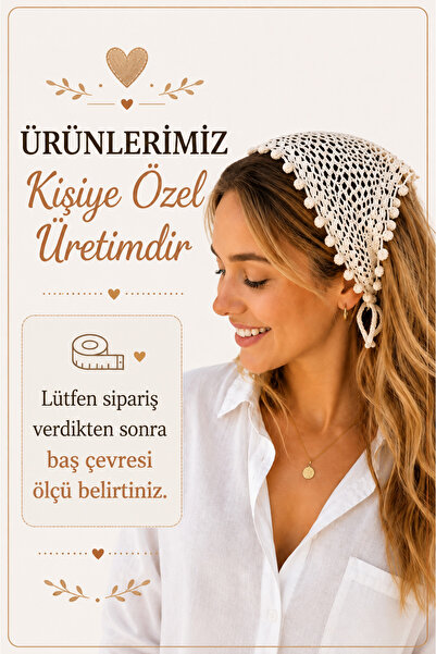 NEHOLİA Hand Knitted Triangle Hair Bandana Women's Bohemian Bandana Summer Ha...