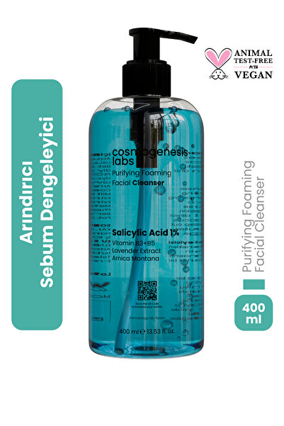 Cosmogenesis Labs 400ml Vegan Oil-Acne Facial Cleansing Gel - Anti-Acne Purif...
