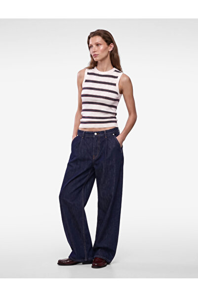 Koton Crew Neck Sleeveless Striped Knitwear Tank Top Blouse