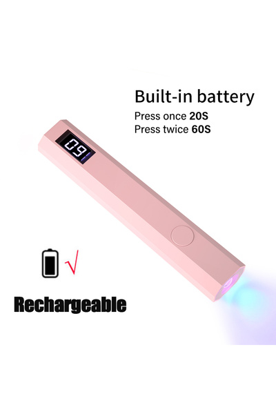 choice2 Pink Handheld UV Light for Gel Nails Portable UV Nail Lamp Rechargeab...
