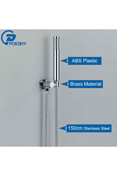 choice2 Chrome B POIQIHY Golden Handshower Head 150cm Stainless Steel Shower ...