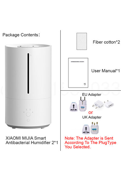 Choice MIJIA EU adapter White MIJIA Smart Antibacterial Humidifier 2,Hidden A...