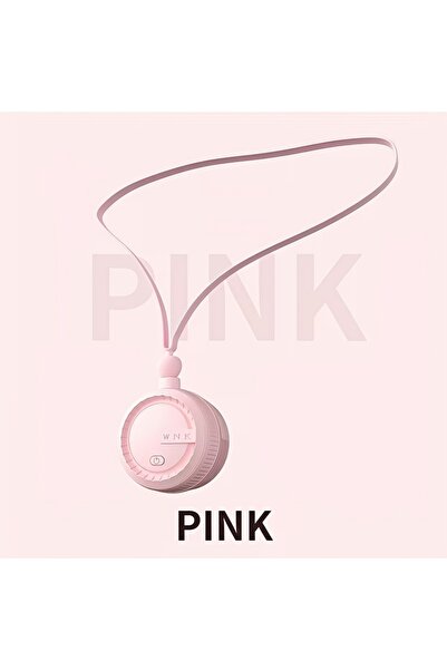 Choice1 Pink 3-Mode Ice-Feel Neck Hanging Fan, USB Rechargeable Handheld Neck...